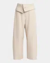 Jw Anderson Fold-over Trousers In Beige