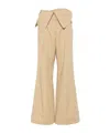 Jw Anderson Beige Fold Over Trench Trousers In Nude