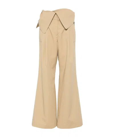 JW ANDERSON JW ANDERSON FOLDOVER WIDE-LEG TRENCH TROUSERS
