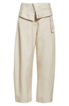 Jw Anderson Fold-over Trousers In Beige