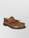 Jw Anderson Fringe Detail Bow Accent Loafers In Brown