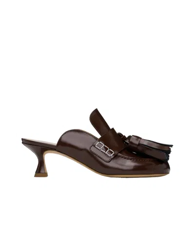 Jw Anderson Fringed Muller Shoes In Black