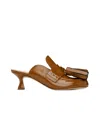 Jw Anderson Tan Tassel Leather Mules In Brown