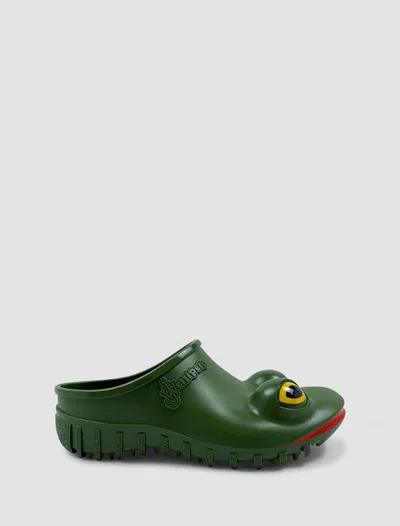 Jw Anderson X Wellipets Frog Round-toe Clogs In Verde