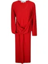 Jw Anderson Draped Asymmetric Wool-blend Dress In Red