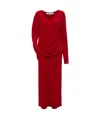 Jw Anderson Draped Asymmetric Wool-blend Dress In Red
