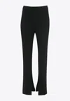 Jw Anderson Front-slit Straight Pants In Black