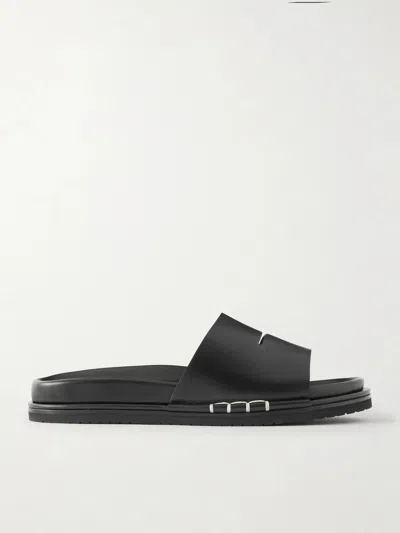Jw Anderson Mens Fussbett Loafer Leather Slides In Black