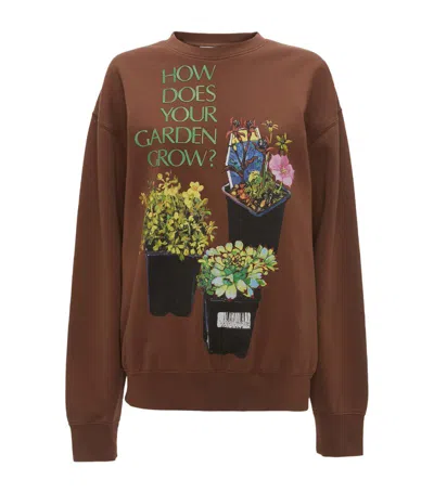 Jw Anderson Garden Sweatshirt In Brown