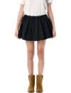 Jw Anderson Memory Gathered Taffeta Mini Skort In Black