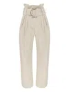 Jw Anderson Taupe Gathered Waist D-ring Trousers In 中性色