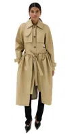Jw Anderson Gathered Waist Belted Trench Coat In Beige