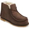 Jw Anderson Genuine Shearling Lined Bootie In 567 Chocolate Mrn Beige