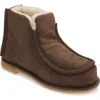 Jw Anderson Genuine Shearling Lined Bootie In 567 Chocolate Mrn Beige