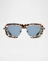 Jw Anderson Geometric Aviator Stainless Steel Sunglasses In Medium Tortoiseshell