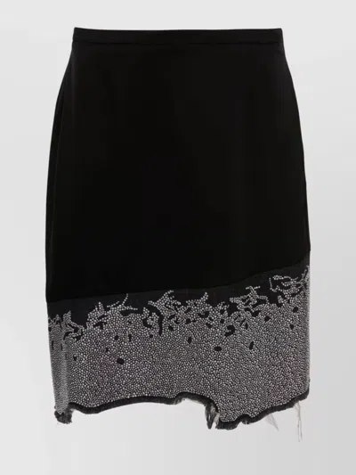 JW ANDERSON GLITTER-DETAIL ASYMMETRIC HEM SKIRT
