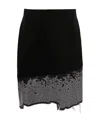 Jw Anderson Distressed Crystal-embellished Skirt In Black