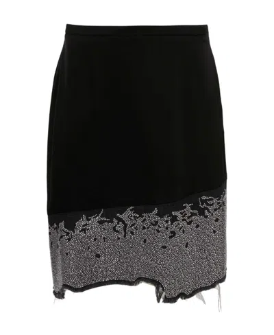 JW ANDERSON GLITTER-DETAIL ASYMMETRIC SKIRT
