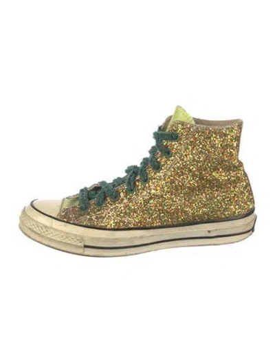 Pre-owned Jw Anderson Glitter Graphic Print Athletic Sneakers In Multicolor