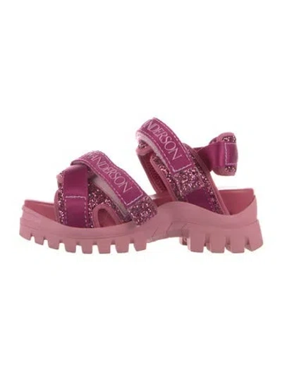 Pre-owned Jw Anderson Glitter Sandals In Pink