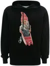 Jw Anderson Graphic Hooded Sweatshirt With Gnome Motif In Black