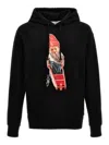 Jw Anderson Graphic Hooded Sweatshirt With Gnome Motif In Negro