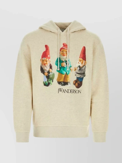 Jw Anderson Gnome Trio Hoodie Oatmeal Melange In Beige