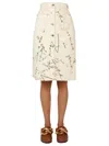 Jw Anderson Oscar Wilde Capsule White Denim Midi Skirt In White