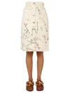 Jw Anderson Oscar Wilde Capsule White Denim Midi Skirt In White