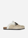 JW ANDERSON GOURMET SUEDE AND SHEARLING LOAFER MULES