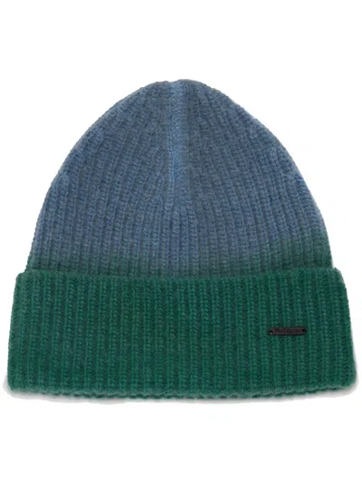 Jw Anderson Gradient-effect Ribbed Beanie In Blue