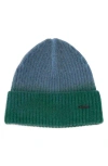 Jw Anderson Gradient-effect Ribbed Beanie In Bright Olive