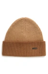 Jw Anderson Gradient Ombré Cuff Merino Wool Rib Beanie In Tobacco