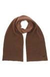 Jw Anderson Gradient Ombré Merino Wool Rib Scarf In Tobacco