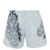 Jw Anderson Graphic-print Striped Swim Shorts In Blue