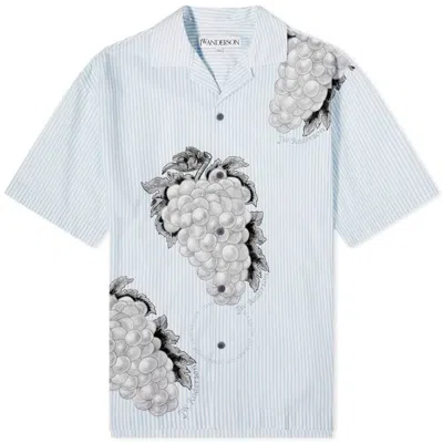 Jw Anderson Grape Stripe Vacation Shirt In Blue
