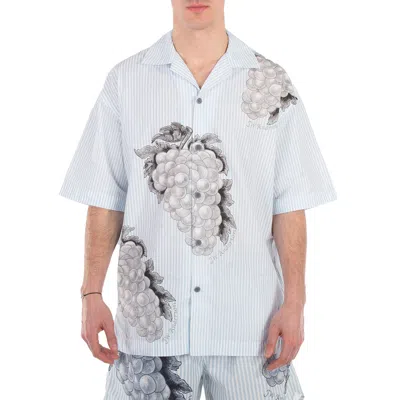 Jw Anderson Grape Stripe Vacation Shirt In White