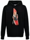 Jw Anderson Graphic Hooded Sweatshirt With Gnome Motif In Black