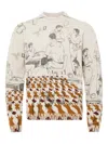 Jw Anderson Graphic-houndstooth Sweater In Gray