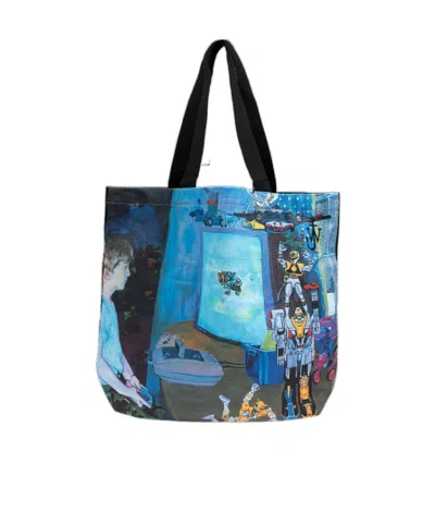 Jw Anderson Graphic-print Canvas Tote Bag In Blue