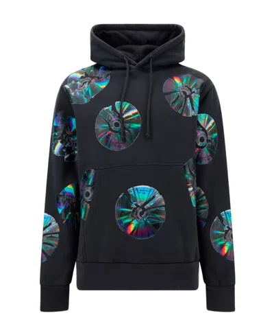 Jw Anderson Graphic-print Cotton Hoodie In Black