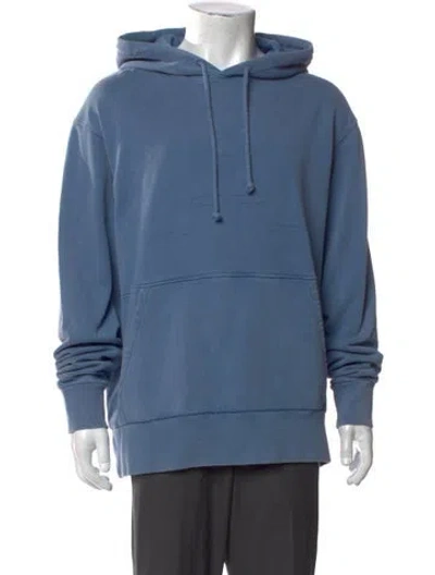 Pre-owned Jw Anderson Graphic Print Crew Neck Hoodie In Blue