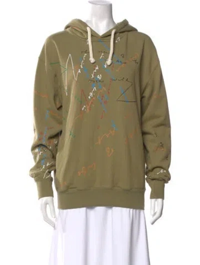 Pre-owned Jw Anderson Graphic Print Crew Neck Hoodie In Green