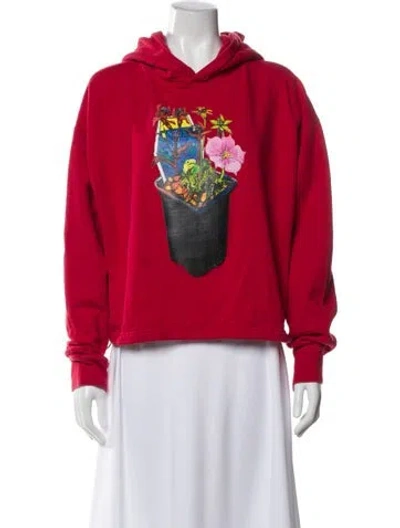 Pre-owned Jw Anderson Graphic Print Crew Neck Hoodie In Red
