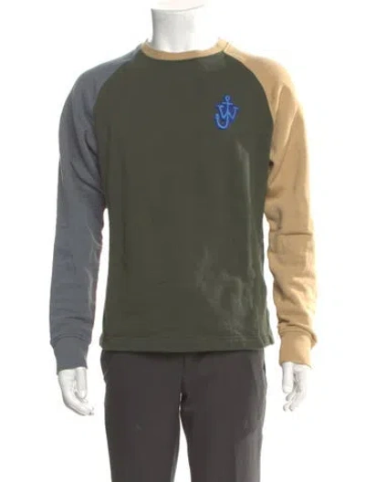 Pre-owned Jw Anderson Graphic Print Crew Neck Pullover In Green