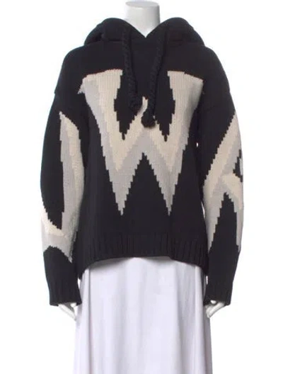 Pre-owned Jw Anderson Graphic Print Crew Neck Sweater In Black