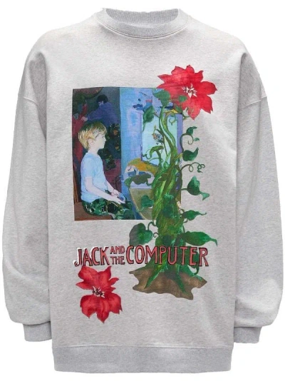 Jw Anderson Graphic-print Crew-neck Sweatshirt In Grey