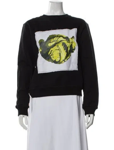 Pre-owned Jw Anderson Graphic Print Crew Neck Sweatshirt In Black