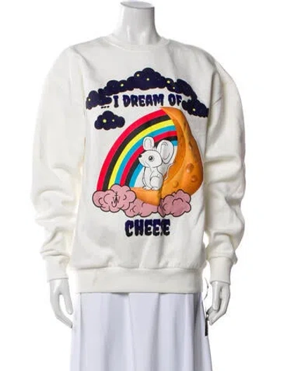 Pre-owned Jw Anderson Graphic Print Crew Neck Sweatshirt W/ Tags In Blue