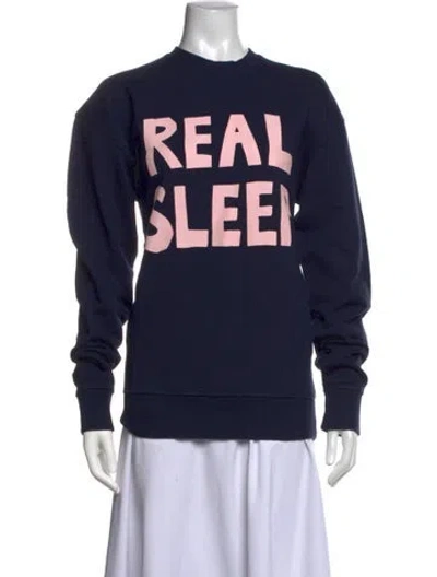 Pre-owned Jw Anderson Graphic Print Crew Neck Sweatshirt W/ Tags In Blue